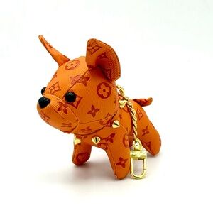 Frenchie bulldog bag charm / keychain NWOT Orange fashion dog charm